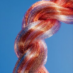 Aufkleber - Kaleidoscopic Hair Art Surreal Bubble Braid with Vibrant Elastics on Reflective Surface - Creative Hair Content and Styling Inspiration for Fashion and Media Industries