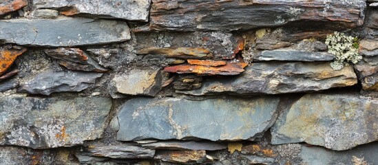 Aufkleber - Textured Rocky Wall with Grunge Details and Natural Variations in Colors and Patterns