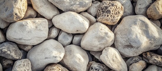 Aufkleber - Grayish rocky texture background closeup showcasing natureâ€™s diversity in a natural outdoor setting with various stone shapes and sizes.