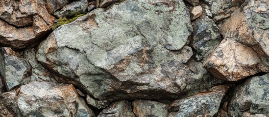 Aufkleber - Rocky slope surface with textured stones displaying natural earthy tones and rough edges suitable for backgrounds in nature-themed projects