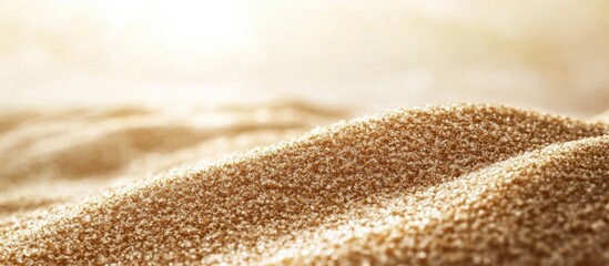 Poster - Sandy beach texture close-up for nature backgrounds coastal themes and design projects illustrating relaxation and vacation vibes