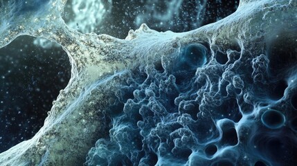 Poster - Cellular Structures Under Microscope High-Resolution Abstract Biological Background for Scientific Research Exploration