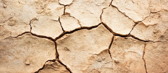 Poster - Cracked rock surface texture in closeup detail showcasing natural geological features and patterns of erosion and weathering.