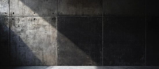 Aufkleber - Dark textured concrete wall with low lighting and shadows ideal for dramatic backgrounds in photography or graphic design projects.