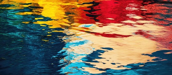 Aufkleber - Vibrant reflections of daylight on water creating an abstract pattern for a stunning and minimalistic outdoor swimming pool background.