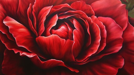 Aufkleber - Vibrant Ruby Red Rose in Full Bloom Capturing the Elegance of Nature's Beauty and Rich Color Depth