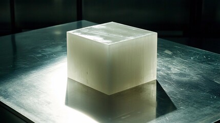 Poster - Abstract cube on reflective surface
