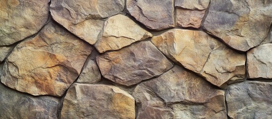 Aufkleber - Natural stone wall texture with varied colors and shapes ideal for backgrounds, design projects, or architecture presentations