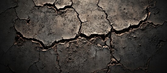 Aufkleber - Cracked cement wall texture for backgrounds rustic weathered design with dark tones and dramatic effect for creative projects