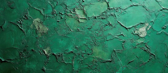 Aufkleber - Textured green plaster wall with abstract patterns showcasing an artistic and unusual surface ideal for creative design projects.