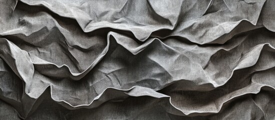 Aufkleber - Gray wrinkled fabric abstract texture background with folds and creases for creative projects and design applications