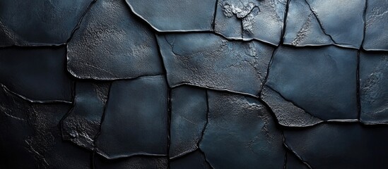 Aufkleber - Textured gray leather surface with intricate black lines and natural wear showcasing a sophisticated and elegant background design.