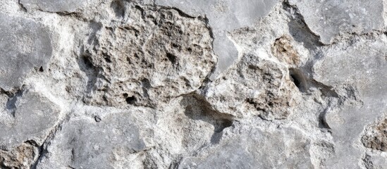 Aufkleber - Textured gray concrete wall surface with rough patches and natural stone patterns for background or architectural design use.