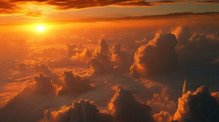 Poster - A detailed 3D rendering of CO2 molecules rising into the atmosphere, warming the planet.
