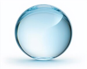 Poster - Abstract sphere, translucent, light blue, 3d, visual element, graphic, design, background