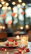 © Breezze - Romantic Boho Elegance Heart Decor and Rose Petals in a Cozy Cafe Setting - Valentines Day and Spring Equinox Ambiance for Hospitality and Lifestyle Marketing