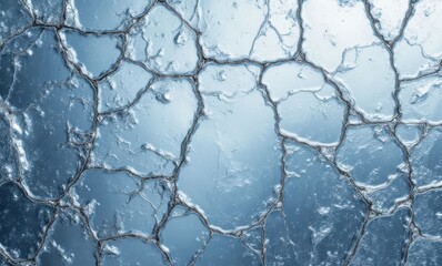 Wall Mural - Cracked ice texture in cool tones