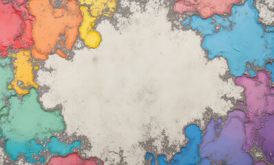 Sticker - Colorful abstract paint splashes on concrete