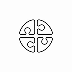 Poster - Puzzle solution pieces icon vector sign