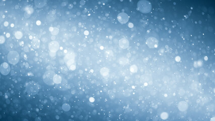 Poster - This abstract composition highlights captivating light blue bokeh dots, generating a serene winter vibe. The radiant effects enchant onlookers, stirring feelings of joy and fascination