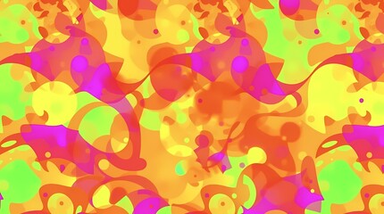 Poster - Colorful abstract patterns with vibrant hues in a playful composition. Generative AI