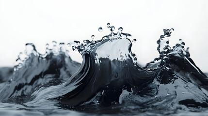 Fototapete - Dramatic and Dynamic Water Splash and Droplet Explosion in Motion with Wet and Chaotic Fluid Flow Surging Waves Turbulence and Powerful Natural Forces