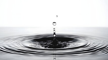 Fototapete - Minimalist Water Drop Splash Reflection Ripple Isolated Calm Peaceful Serene Nature Environment Photography