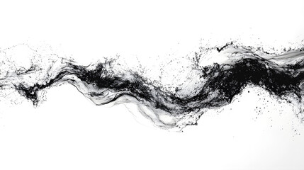 Poster - Monochromatic abstract backdrop with dynamic fluid motion and energetic splash of black and white colors creating a captivating modern and visuals