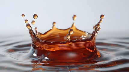 Poster - Stunning and mesmerizing image of a crown shaped water splash with a dynamic flow of rippling reflections delicate droplets and a sense of energy and fluidity