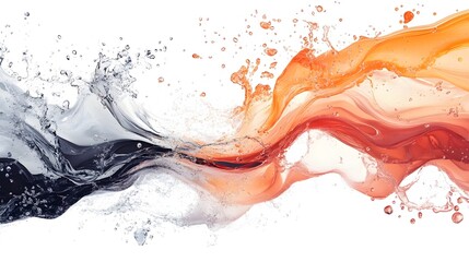 Leinwandbilder - This captivating abstract image showcases a dramatic and dynamic liquid splash in motion evoking a powerful sense of fluid dynamics and energetic visual aesthetics  The vivid colors swirling patterns