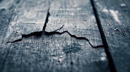 Leinwandbilder - Cracked dark wood surface showcasing rustic texture and aged quality emphasizing natural beauty and character : Generative AI