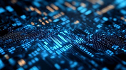 Poster - Detailed close up of a hightech circuit board showcasing advanced electronics and data processing : Generative AI