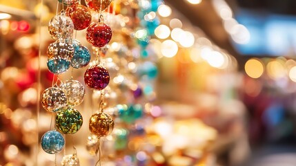 Poster - Festive Christmas Ornaments Brightly Shining Perfect for Holiday Decorations and Celebrations : Generative AI
