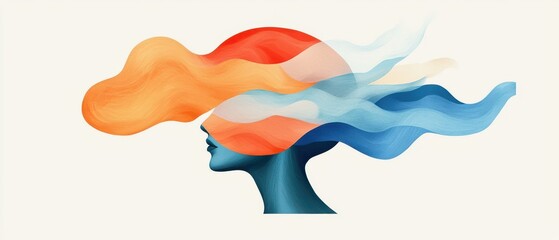 Poster - Creative representation of thoughts and emotions abstract art digital illustration studio environment artistic perspective
