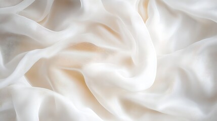 Aufkleber - Delicate white silk fabric gently flowing with soft light creating an elegant and serene background : Generative AI