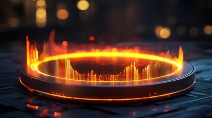 Poster - Futuristic Technology Interface with Glowing Data Visualization Effect