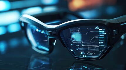 Poster - Augmented reality glasses displaying complex data and information interface
