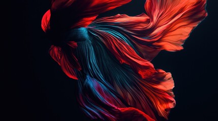 Aufkleber - Vibrant Flowing Fabric Creates Stunning Abstract Movement in Darkness