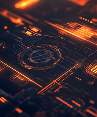 Poster - Futuristic data analytics insights in chaotic digital environments abstract technology art