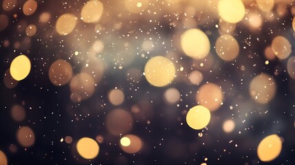 Fototapete - Abstract background of shimmering golden bokeh lights creating a dreamy atmosphere : Generative AI