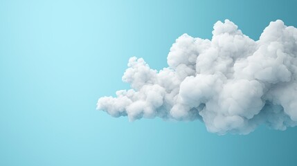 Wall Mural - spray cloud subtle, soft white cloud against a calm blue background for tranquil atmosphere and sere