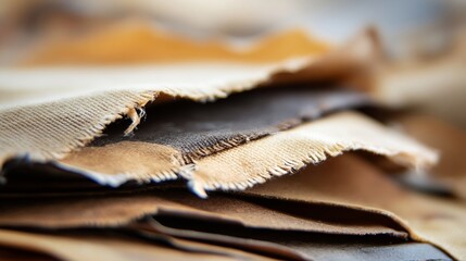 Aufkleber - A collection of assorted fabric pieces showcasing different textures and colors for textile design : Generative AI