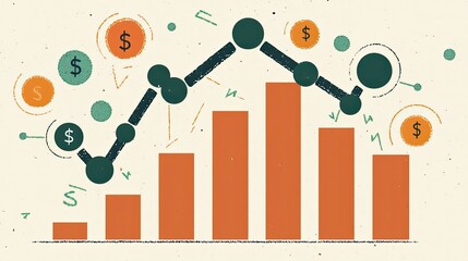Poster - Trend Analysis Illustration with Graphs and Financial Symbols