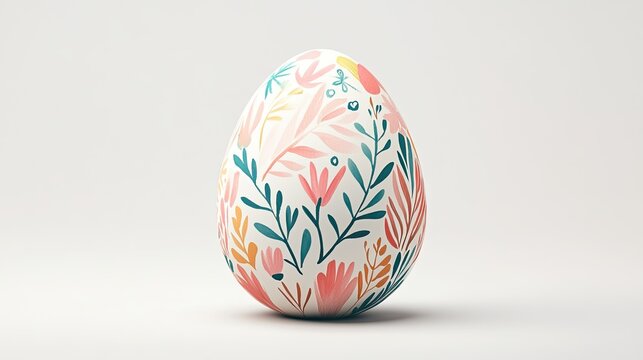 Vibrantly colored Easter egg with detailed hand-painted patterns, perfectly centered on a white background.