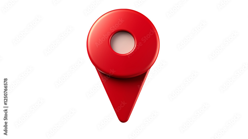 Red 3D Location Pin Icon Map Navigation Marker on transparent ...