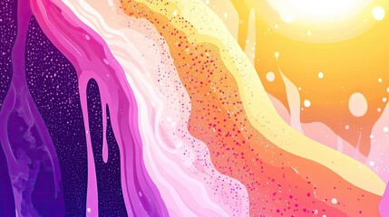 Poster - Vibrant Abstract Fluid Art Artwork in Shades of Pink and Gold