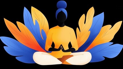 Poster - Meditative art representation abstract environment digital illustration creative concept vibrant colors