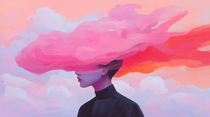 Poster - Surreal art event featuring ethereal cloud imagery abstract expressionism dreamy aesthetic artistic landscape contemplative perspective