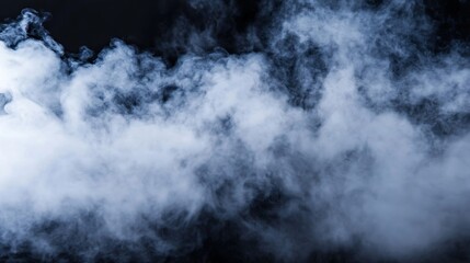 Aufkleber - Thick white smoke billowing against a dark background creating a sense of mystery and drama : Generative AI