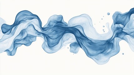 Poster - Flowing blue water abstract digital artwork fluid motion modern art serene environment